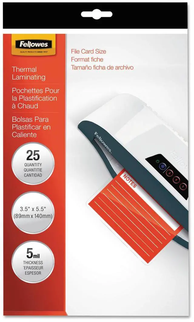 Alt view image 16 of 19 - Fellowes Laminating Pouches 5mil 4 1/2 x 6 1/4 25/Pack 52010