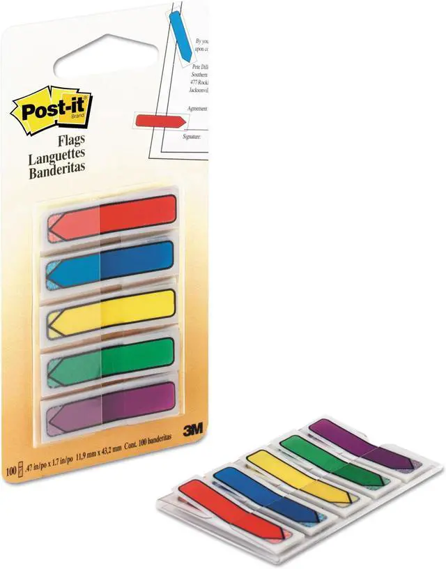 Alt view image 13 of 15 - Post-it Arrow 1/2" Page Flags Blue/Green/Purple/Red/Yellow 20/Color 100/Pack