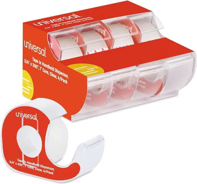 Main image of Universal Invisible Tape with Handheld Dispenser 3/4" x 300" Clear Matte 4 per pack 83504