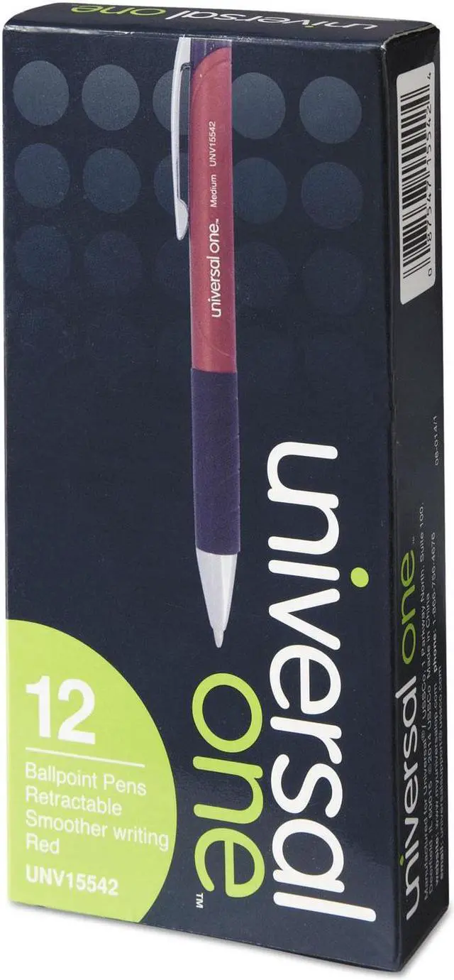 Alt view image 9 of 11 - UNIVERSAL Advanced Ink Retractable Ballpoint Pen Red Ink Red 1mm Dozen 15542