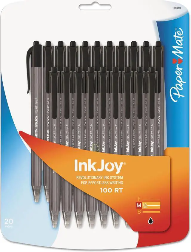 Alt view image 2 of 7 - Paper Mate InkJoy 100RT Retractable Ballpoint Pen 1.0mm Black Ink 20/Pack 1879090