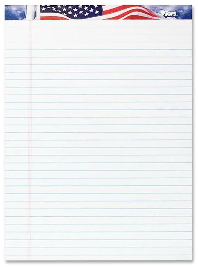 Alt view image 3 of 4 - TOPS American Pride Writing Tablet
50 Sheet - 16 lb - 8.50" x 11.75" - 3 / Pack - White Paper