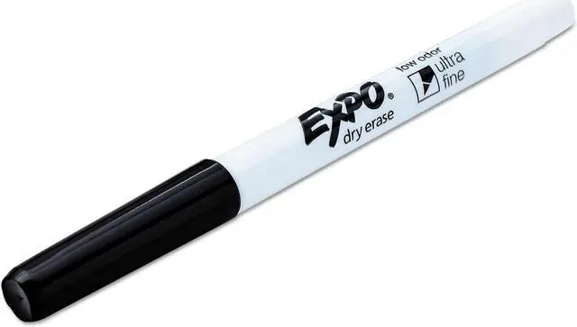 Alt view image 9 of 9 - EXPO Low-Odor Dry-Erase Marker Ultra Fine Point Black 4/Pack 1871774
