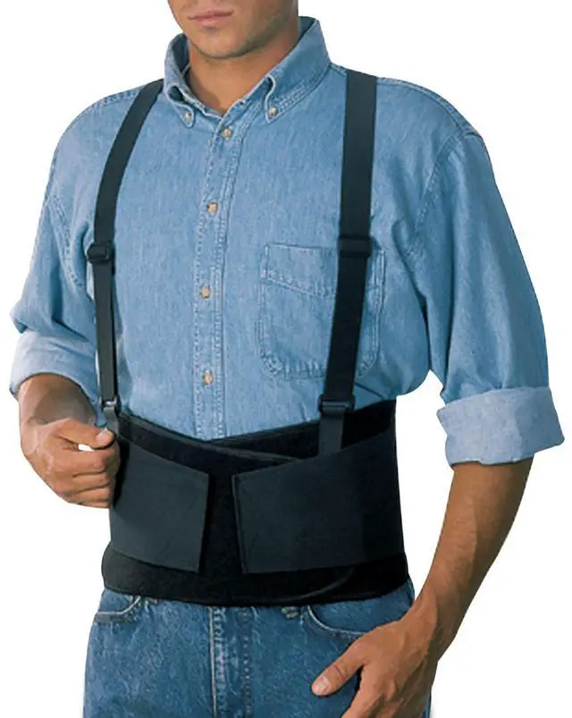 Alt view image 9 of 9 - ACE Work Belt with Removable Suspenders Fits Waists Up To 48" Black 208605