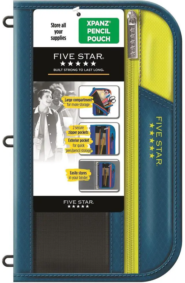 Alt view image 3 of 3 - Zipper Pencil Pouch Expandable Pocket Ast
