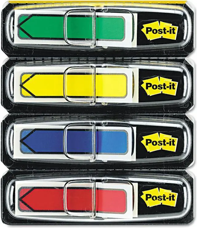 Alt view image 4 of 20 - Post-it Arrow 1/2" Page Flags Blue/Green /Red/Yellow 24/Color 96-Flags/Pack