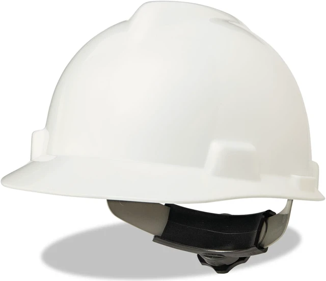 Alt view image 10 of 14 - MSA V-Gard Hard Hats Ratchet Suspension Size 6 1/2 - 8 White 475358