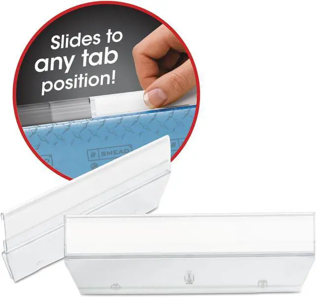 Alt view image 12 of 18 - Smead Easy Slide Hanging Folder Tab 1/3 Tab 3 1/2 in Clear 18/Pack 64626