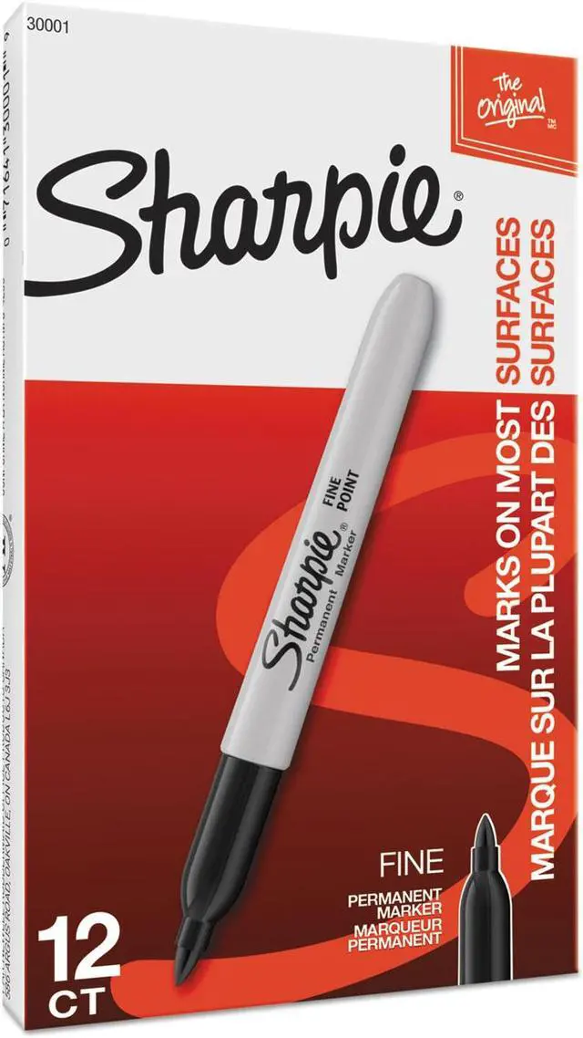 Alt view image 7 of 11 - Sharpie 30001EA, Fine Point Permanent Marker, Black, 1 Each.