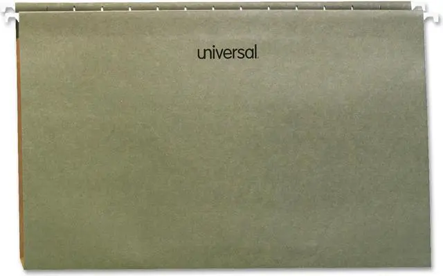 Main image of UNIVERSAL One Inch Box Bottom Pressboard Hanging Folder Legal Standard Green 25
