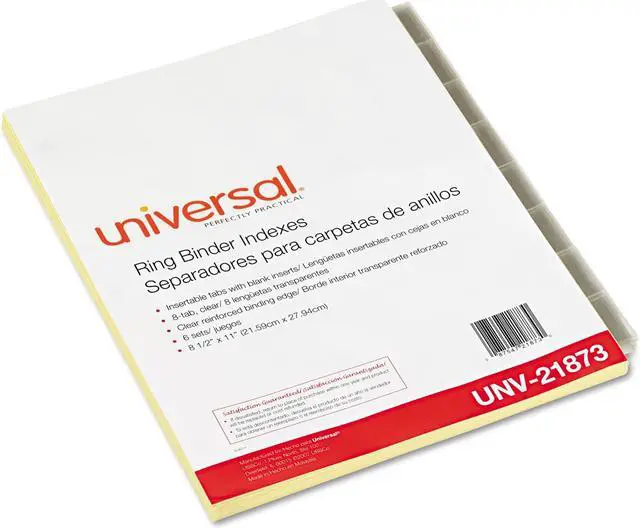 Alt view image 6 of 8 - UNIVERSAL Economical Insertable Index Clear Tabs 8-Tab Letter Buff 6 Sets/Pack 21873