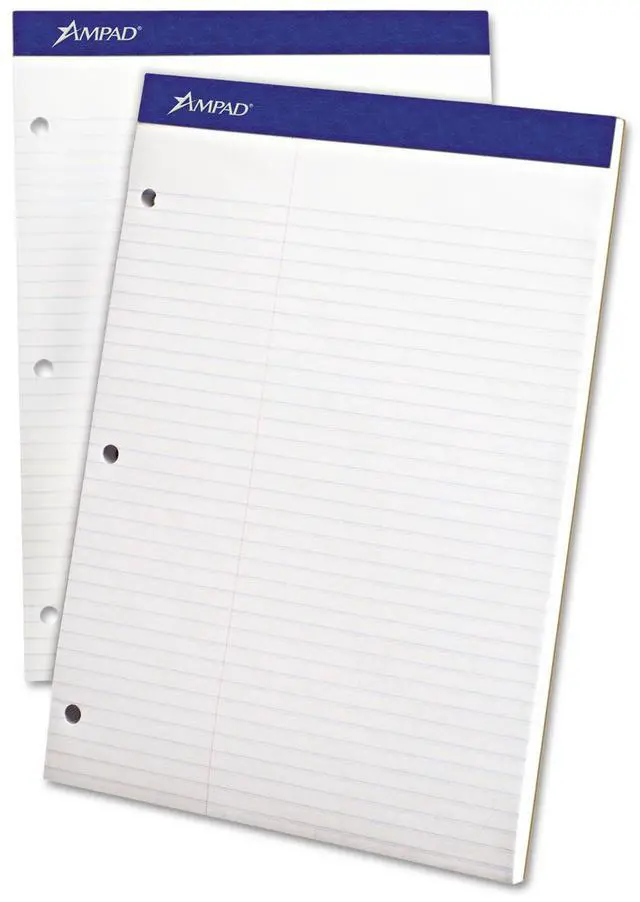 Alt view image 14 of 15 - Ampad Double Sheets Pad Law Rule 8 1/2 x 11 3/4 White 100 Sheets 20345