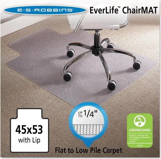 Alt view image 10 of 15 - ES Robbins 120123 AnchorBar Task Series Value Chair Mat for Carpet- Lip- 45w x 53l- Clear