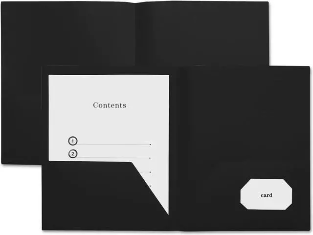 Alt view image 14 of 14 - Universal Two-Pocket Plastic Folders 11 x 8 1/2 Black 10/Pack 20540