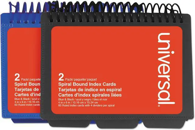 Main image of Universal Spiral Bound Index Cards 4" x 6" White 120/Pack 47302