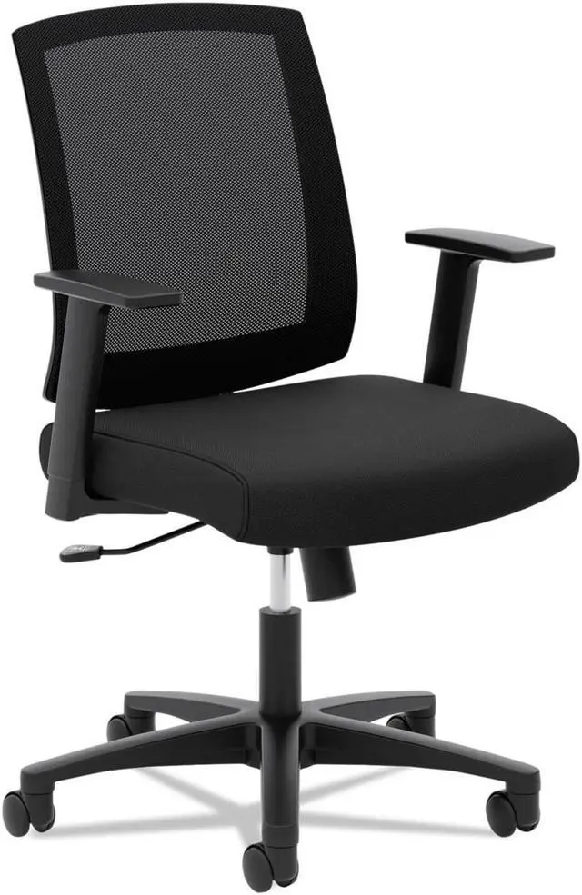 Alt view image 11 of 15 - Basyx VL511 Mesh Mid-Back Task Chair with Arms Black VL511LH10