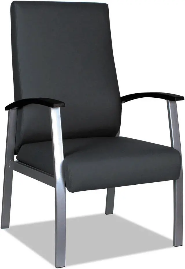 Alt view image 2 of 16 - Alera metaLounge Series High-Back Guest Chair 21.85" x 23.62" x 17.71" Black ML2419