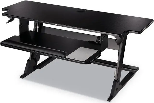 Alt view image 4 of 20 - 3M SD70B Precision Standing Desk XL Easy Lift, Primary Work Surface Large Enough to Fit Two 27" Monitors and Lift Up to 45 lbs - Black - MMM SD70B