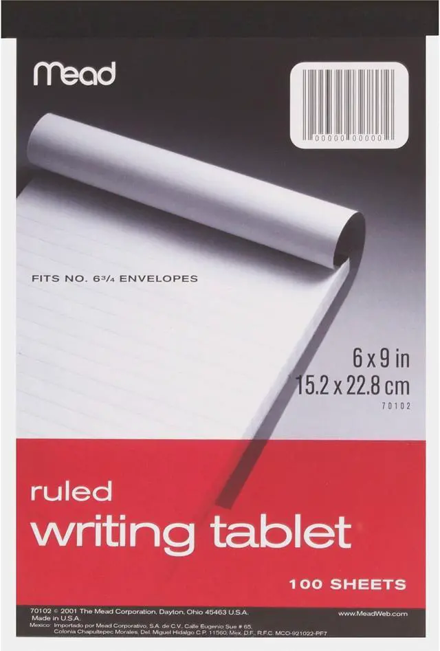 Alt view image 3 of 5 - Mead Ruled Writing Tablet 6"X9"-100 Sheets