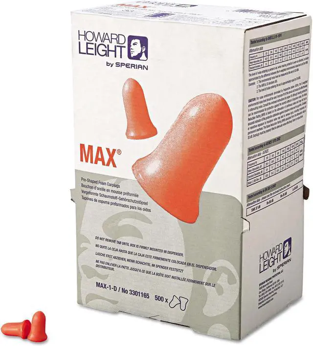 Alt view image 15 of 16 - Howard Leight by Honeywell MAX-1 D Single-Use Earplugs Cordless 33NRR Coral LS 500 Refill HOWMAX1D