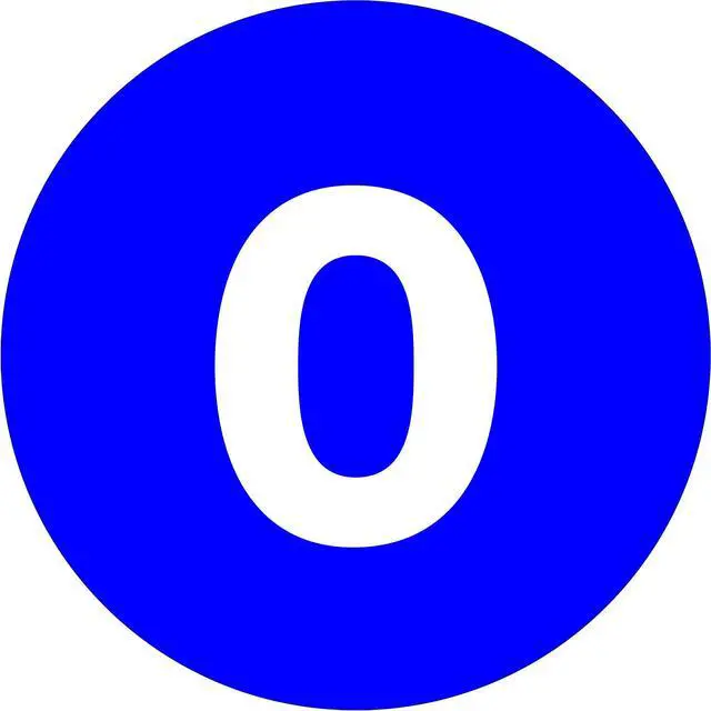 Main image of Tape Logic Number Labels "0" 4" Circle Dark Blue 500/Roll DL1357