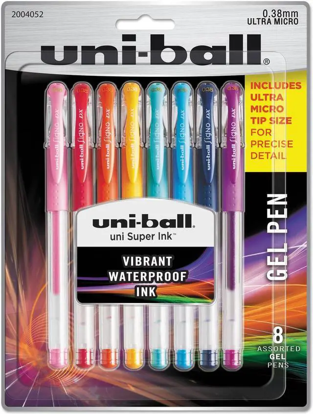 Alt view image 2 of 8 - uni-ball Gel Pens Ultra Micro and Medium Points Micro Assorted Ink 8/Set 2004052