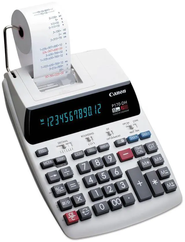 Alt view image 4 of 20 - Canon P170-DH-3 Printing Calculator Black/Red Print 2.3 Lines/Sec 2204C001