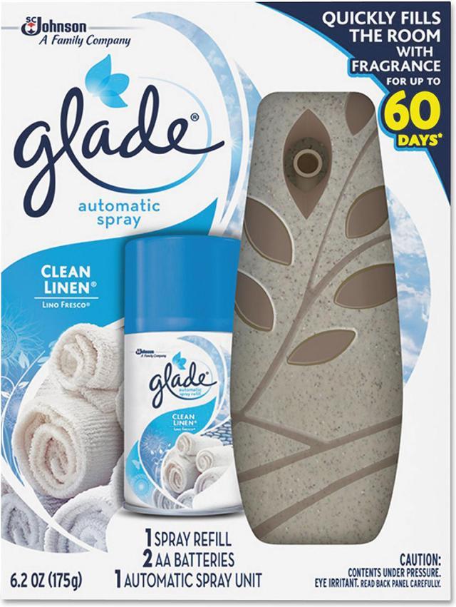 Glade Automatic Air Freshener Starter Kit Spray Unit & Refill Clean Linen 