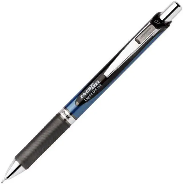 Alt view image 4 of 7 - Pentel Gel Pen Retractable/Refillable Metal Tip.7mm 2/PK Black BLN77BP2A