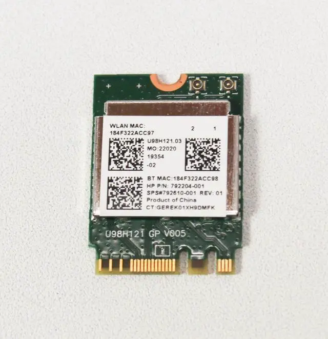 Alt view image 2 of 5 - HP RTL8723BE 1x1 Bluetooth + WirFi Adapter 792204-001 792610-001 802.11bgn 2.4Ghz