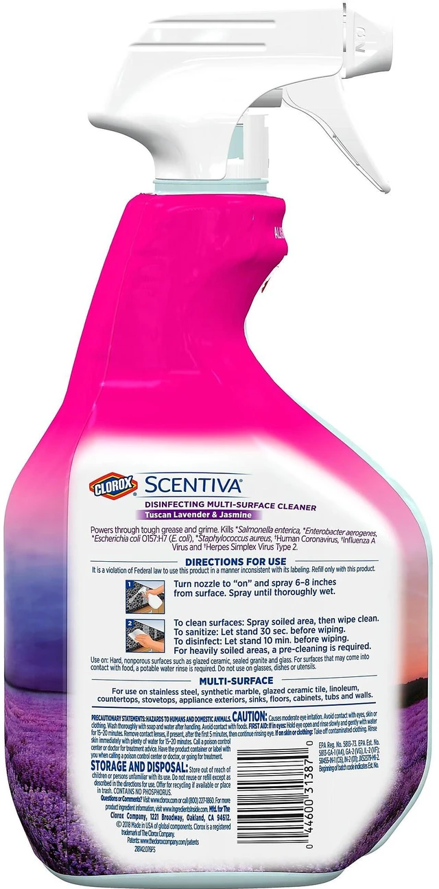 Alt view image 15 of 16 - Clorox 31387 Scentiva Multi Surface Cleaner, Tuscan Lavender And Jasmine, 6/Carton