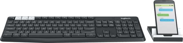 Alt view image 10 of 20 - Logitech K375s Multi-Device Wireless Keyboard and Stand Combo 920-008165 Black Bluetooth Wireless Standard K375s Multi-Device Wireless Keyboard and Stand Combo