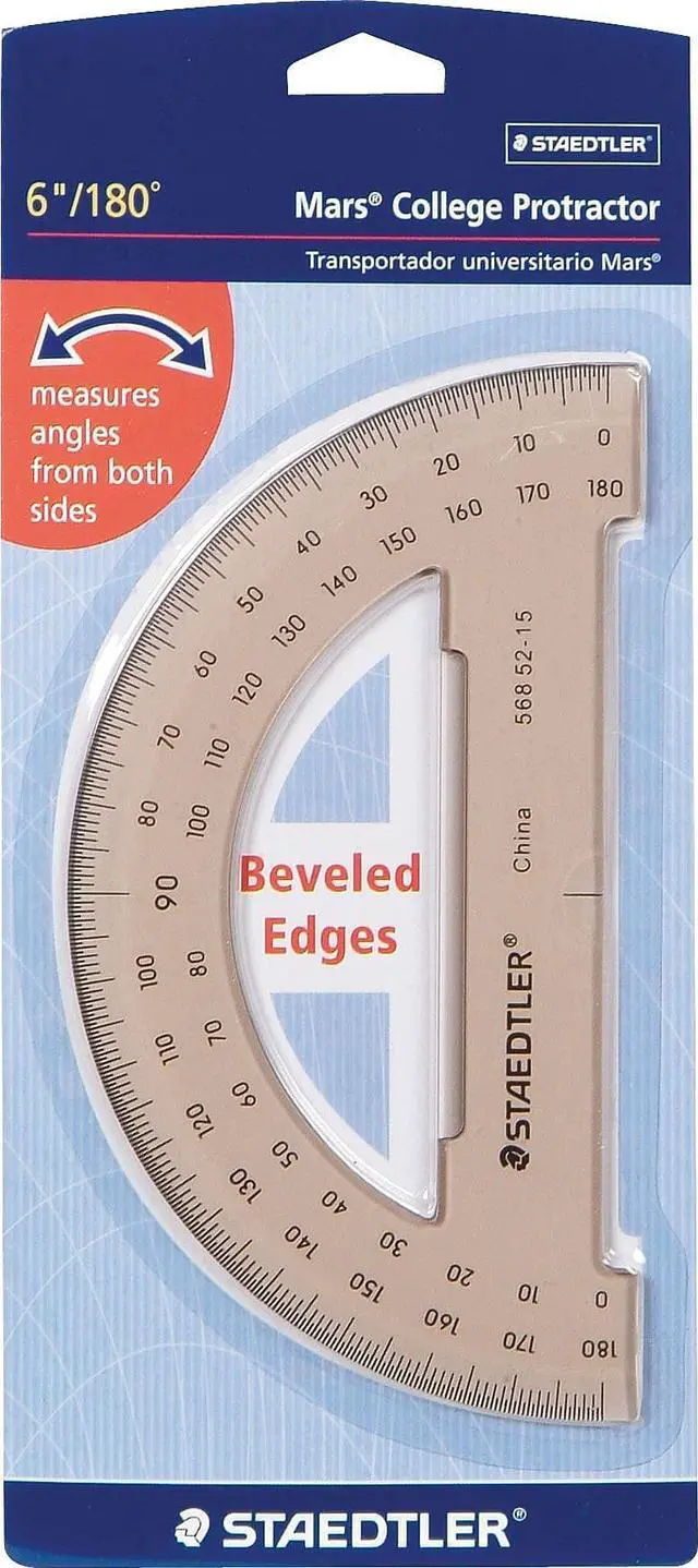 Alt view image 5 of 7 - 6" Protractor 180Degree Format Tinted Plastic