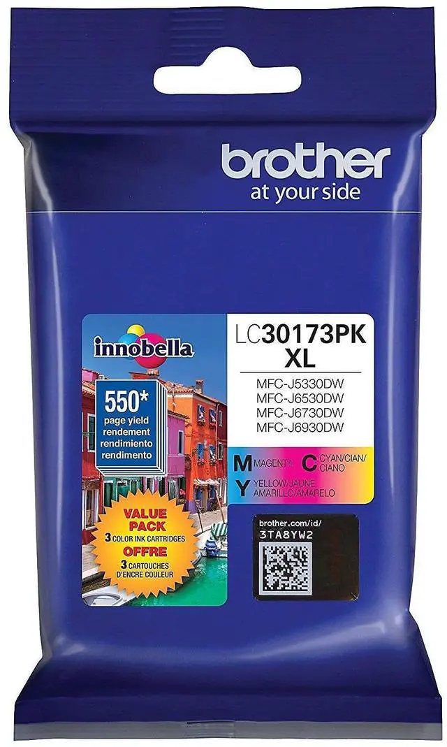Alt view image 7 of 11 - Brother LC30173PK High Yield Ink Cartridge - Combo Pack - Cyan/Magenta/Yellow