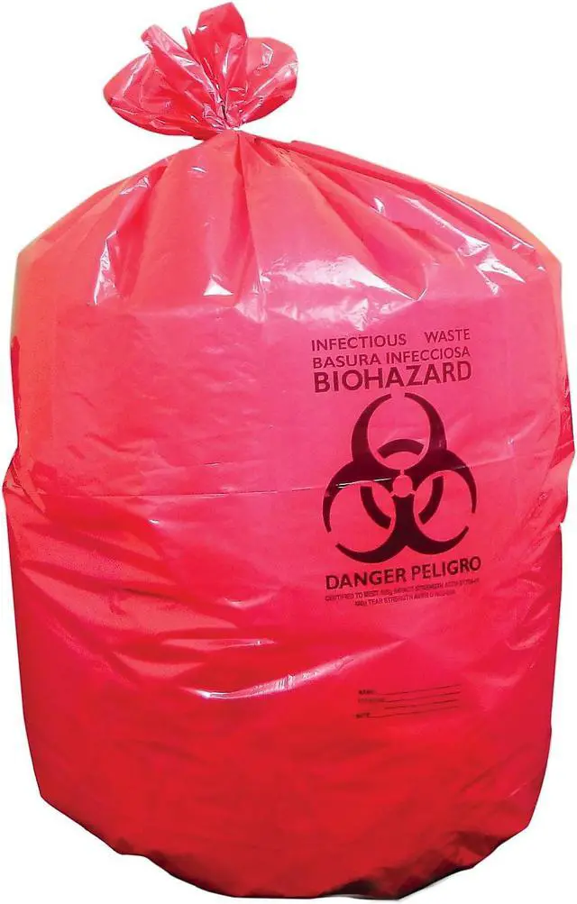 Main image of Heritage 30 Gal. Biohazard Liners Red 43"L x 30"W 342596