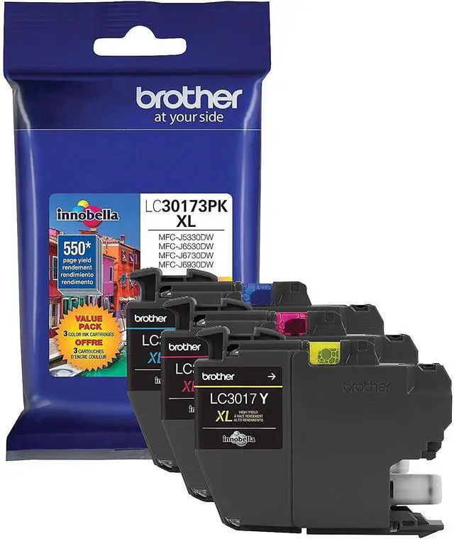 Alt view image 6 of 11 - Brother LC30173PK High Yield Ink Cartridge - Combo Pack - Cyan/Magenta/Yellow