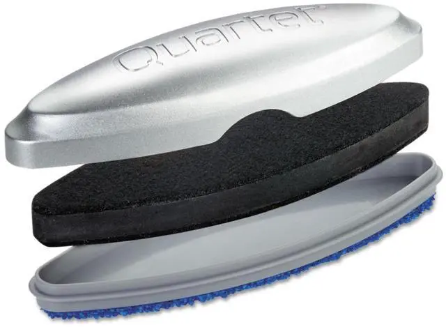 Alt view image 7 of 20 - Quartet SFEB3 Premium Magnetic 3-in-1 Glass Board Eraser, 6 1/2" x 2" x 1 3/8", Silver