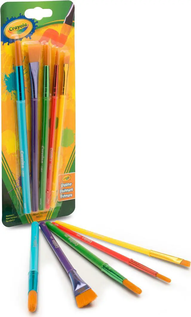 Alt view image 6 of 20 - Crayola Llc 05-3506 5 Pack Assorted Colors Crayola Paint Brush Set