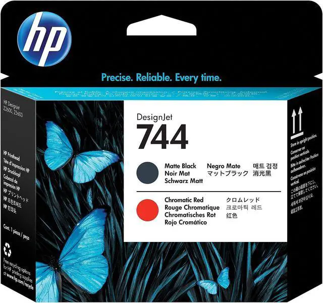 Alt view image 6 of 11 - HP 744 Matte Black/Chromatic Red DesignJet Printhead, F9J88A