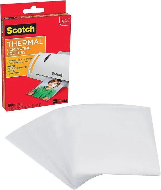 Alt view image 5 of 16 - scotch thermal laminating pouches, 5 x 7inches, photo size, 100pouches tp5903100