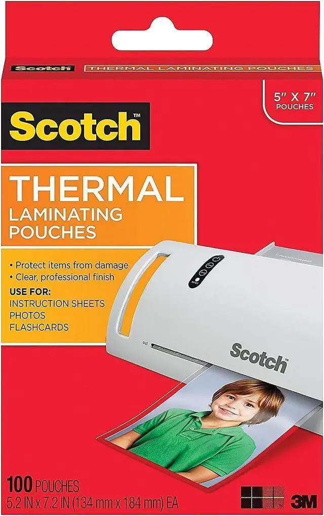 Alt view image 4 of 16 - scotch thermal laminating pouches, 5 x 7inches, photo size, 100pouches tp5903100