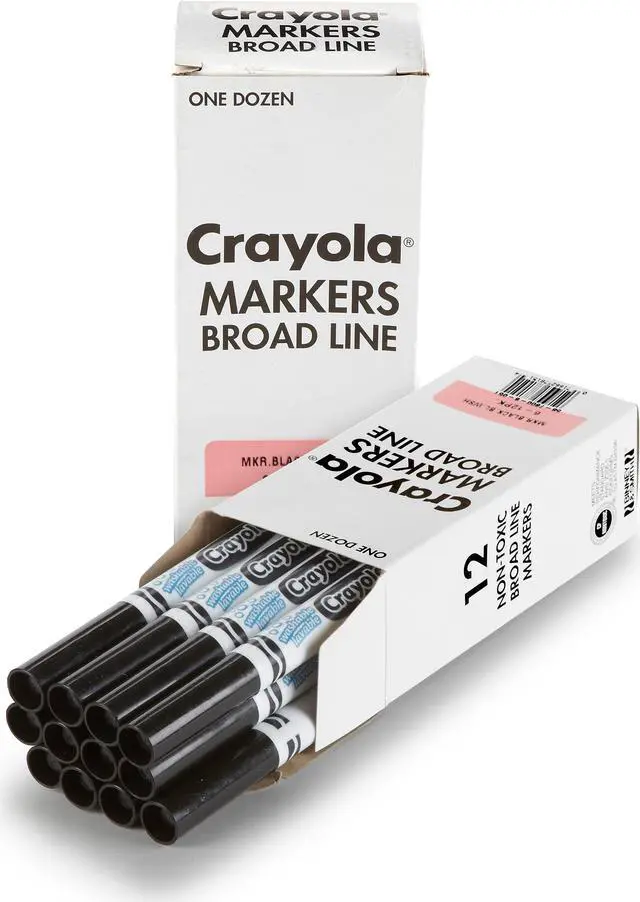 Alt view image 4 of 6 - Crayola Broad Line Washable Markers Broad Bullet Tip Black 12/Box 587800051