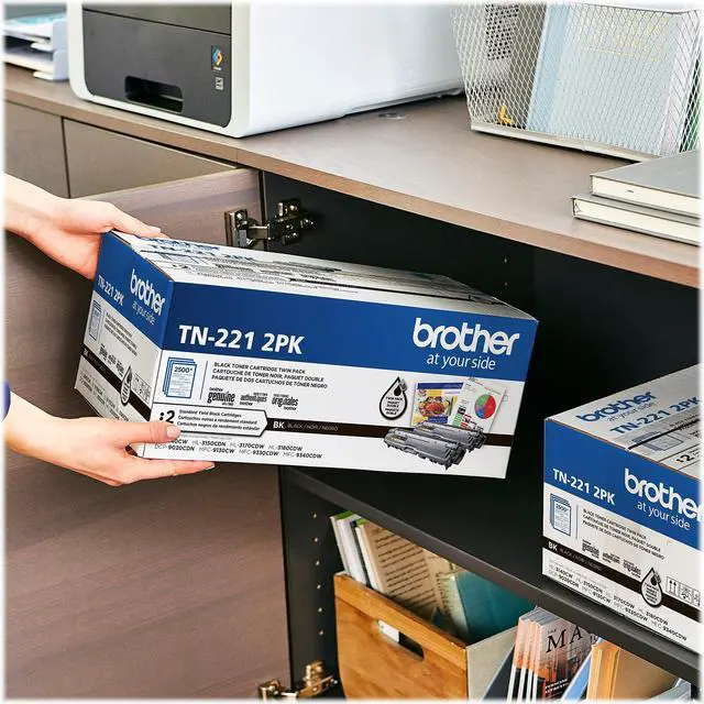 Alt view image 6 of 20 - BROTHER INTERNATIONAL TN-221-2PK StndrdYield BlkTonr Crtrdg 2Pk
