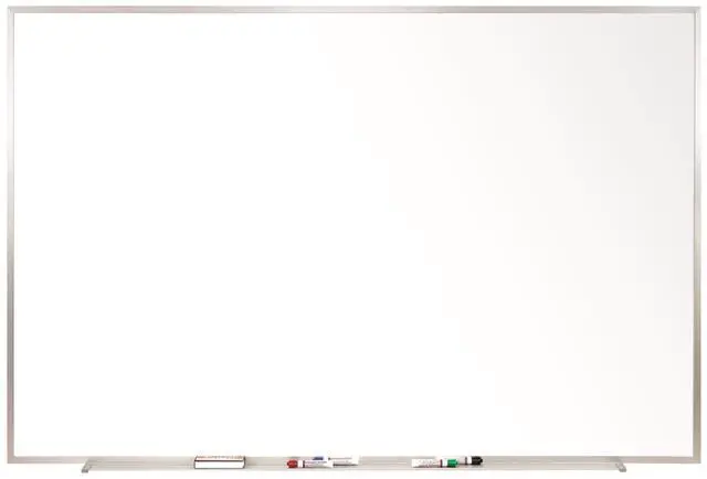 Alt view image 7 of 7 - Ghent M1-410-4 Magnetic Porcelain Whiteboard with Aluminum Frame - 120.5" x 48.5" - White Surface, Satin Aluminum Frame