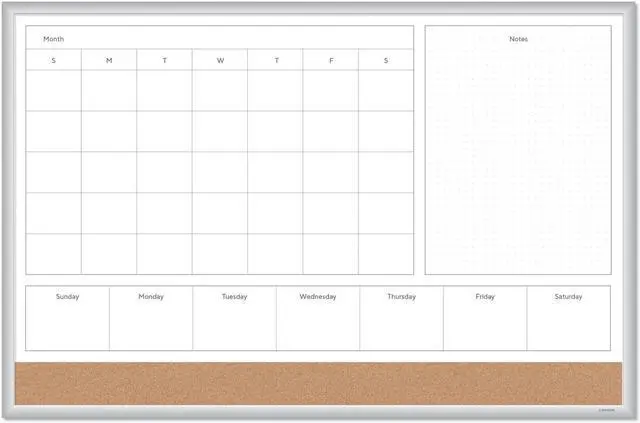 Alt view image 2 of 20 - U Brands 4N1 Magnetic Dry Erase Combo Board 36 x 24 White/Natural 3891U00-01