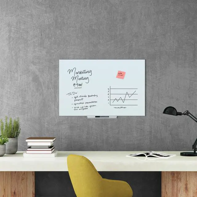 Alt view image 2 of 16 - Floating Glass Dry Erase Board, 36 x 24, White 3975U0001