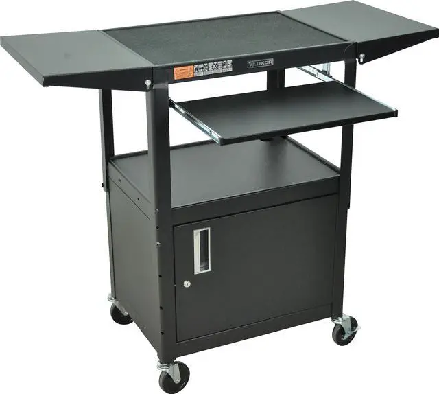 Alt view image 7 of 10 - Luxor AVJ42KBCDL Adjustable Height Cart