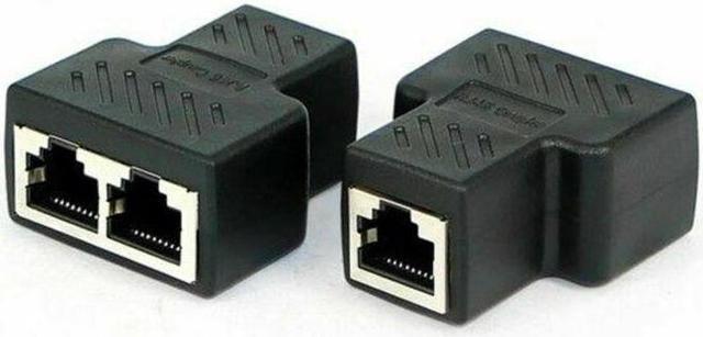 1pair RJ45 8P8C LAN Ethernet Cord Cable Splitter-Combiner 2-to-1-to-2  Coupler Adapter (for Decoration Problem ONLY) 