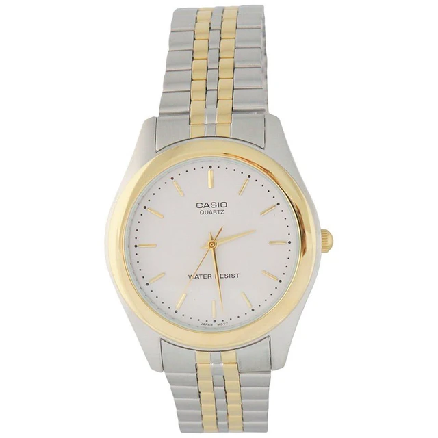 Alt view image 3 of 6 - Casio MTP-1129G-7A Men's Two-Tone Quartz Analog Dress Watch w/ White Dial