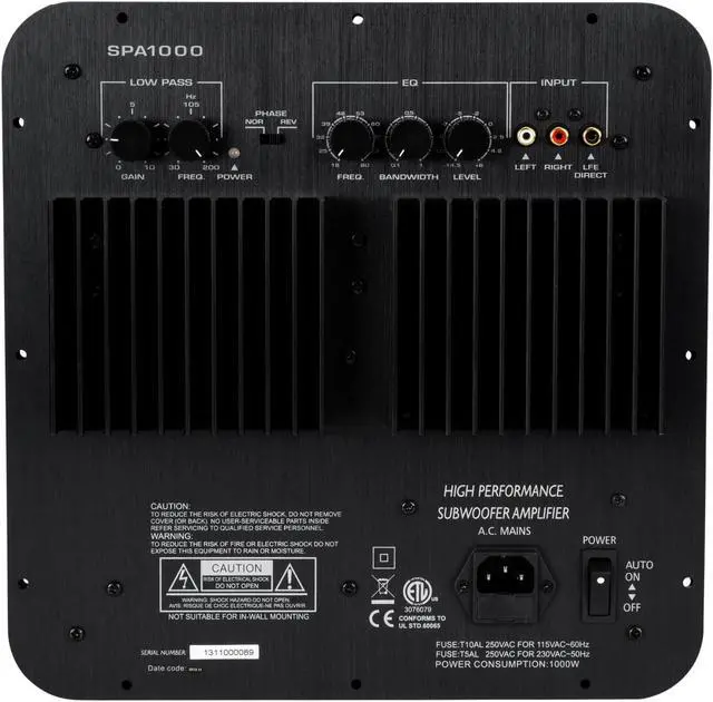 Alt view image 2 of 8 - Dayton Audio SPA1000 1000W Subwoofer Plate Amplifier 300-809
